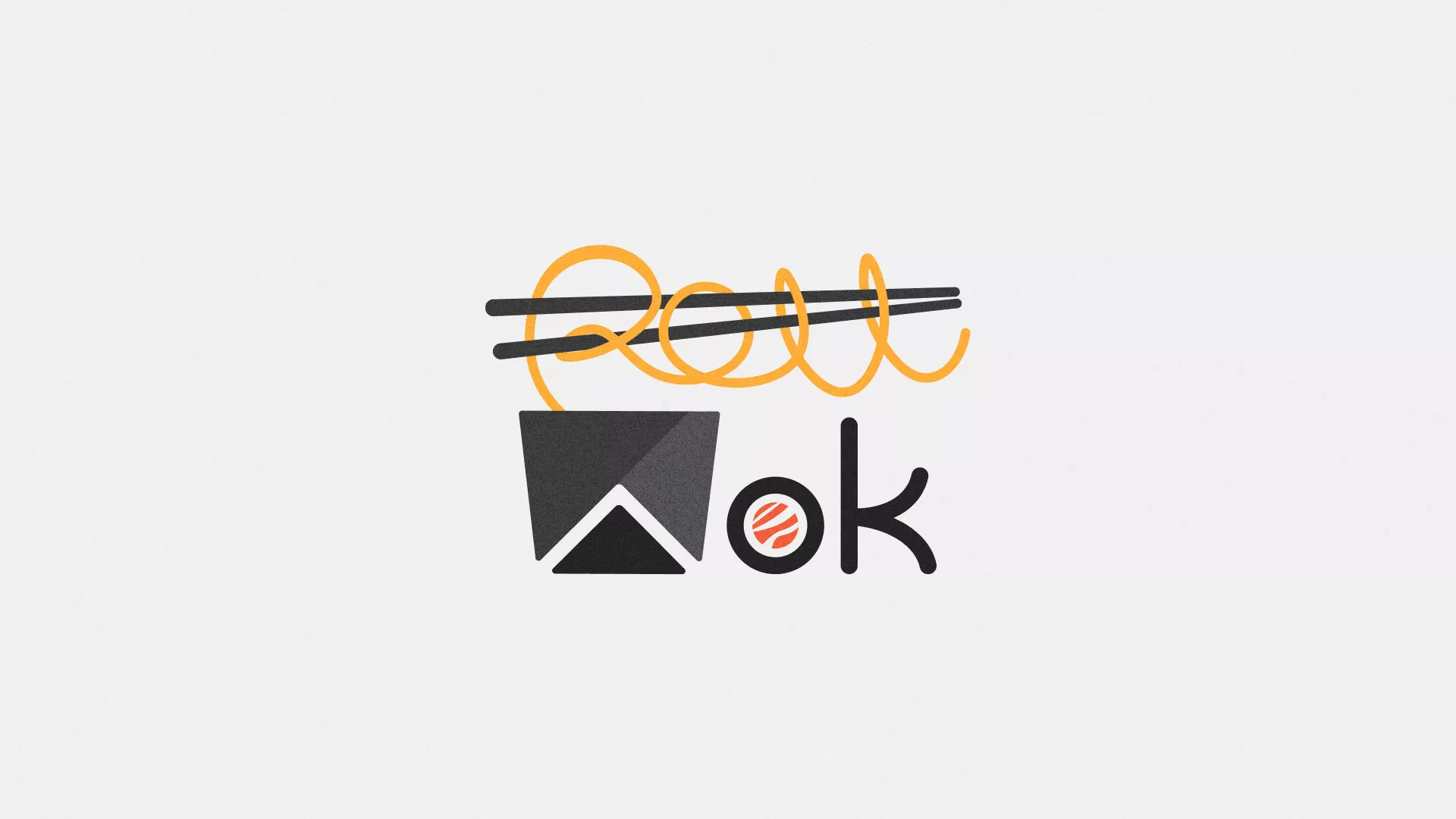 Разработка логотипа суши-бара «Roll Wok Club» в Кимрах