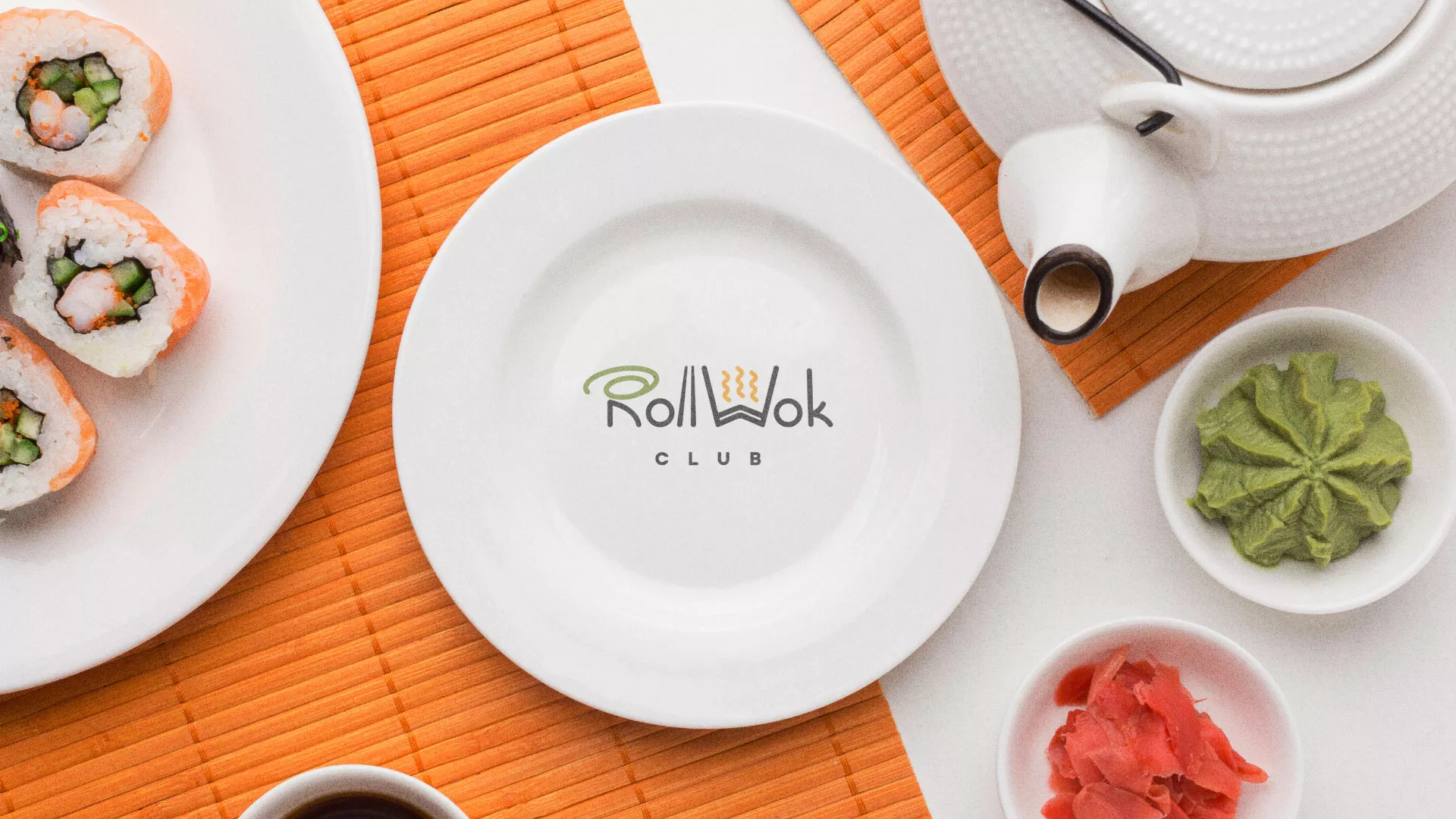 Разработка логотипа и фирменного стиля в Кимрах для суши-бара «Roll Wok Club» Разработка логотипа и фирменного стиля в Кимрах для суши-бара «Roll Wok Club»